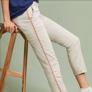 Anthropologie Relaxed Striped Chino in Beige